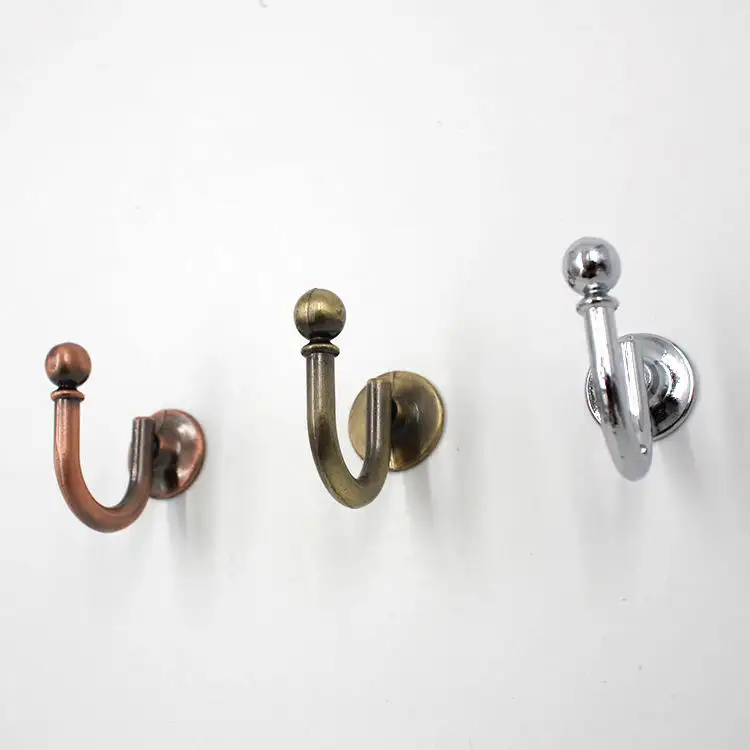 Wall hanging zinc alloy porch small hook Wall hanging key single hook Bedroom clothes and hats towel hook