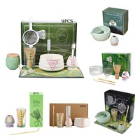 Kit de thé matcha de cérémonie haut de gamme avec logo OEM, cuillère personnalisée, fouet en bambou, bol à matcha, accessoires Chasen, ensemble d'outils pour le matcha
