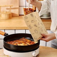 Pochette enduite de cire de qualité alimentaire imprimée sur mesure Emballage en papier kraft sulfurisé pour sandwich, biscuit, boulangerie, frites