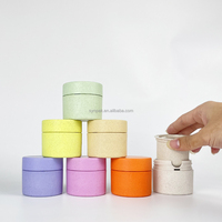 Conteneur cosmétique écologique en paille de blé de 50 ml, protection simple et élégante, rechargeable, pots pour lotion et crème pour le visage