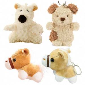 Premium Fluffy Tiger <b>Bee</b> Plush Keychain Western Branded Car Key Chains Wholesale Plush Animal Doll Keychains Toys - Product Image 1