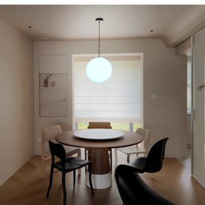 Lustre suspendu moderne à <span class=keywords><strong>boule</strong></span> de bulle en fer <span class=keywords><strong>blanc</strong></span> à LED unique avec <span class=keywords><strong>abat</strong></span>-<span class=keywords><strong>jour</strong></span> en <span class=keywords><strong>verre</strong></span> opale pour utilisation en hôtel - Product Image 4