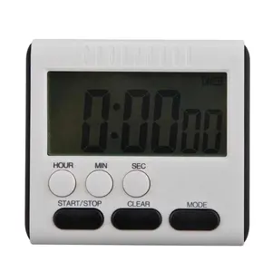 Jam Alarm Digital LCD besar magnetis 24 jam, Timer dapur, Jam Alarm dengan dudukan untuk memasak dan menghitung mundur
