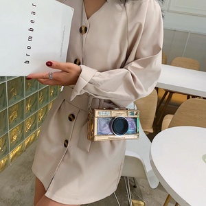 nuevo de Verano de la forma de la Cámara de pluma cadena bandolera, las mujeres bolsos de mano de cuero de bolsa transparente - Product Image 5