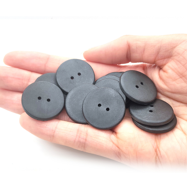 24.5mm Round Shape Washable High Temperature Resistant RFID PPS Token Smart RFID Laundry Tag