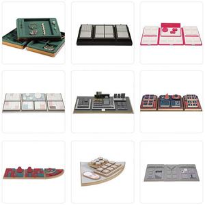 Bandeja de exhibición de lujo personalizada de terciopelo para pendientes y anillos, precio de fábrica al por mayor para joyería, almacenamiento apilable - Product Image 4