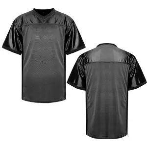 男性用ブランクサッカージャージ、メッシュポリエステルプレーンフットボールシャツプルオーバースポーツ服S-3XLブラックホワイトグレー