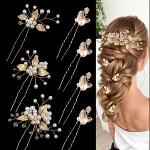 7 Pieces <strong>Wedding</strong> <strong>Hair</strong> <strong>Pins</strong> Gold Leaf Bride Pearl Hairpins <strong>Hair</strong> Accessories Flower <strong>Hair</strong> Accessories <strong>for</strong> Brides - Product Image 2