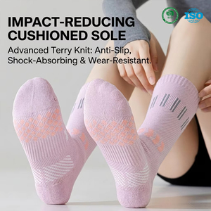 Chaussettes de cyclisme pour femmes, en coton respirant, réfléchissantes, avec amorti zonal, antidérapantes et sans coutures, pour sports de plein air - Product Image 2