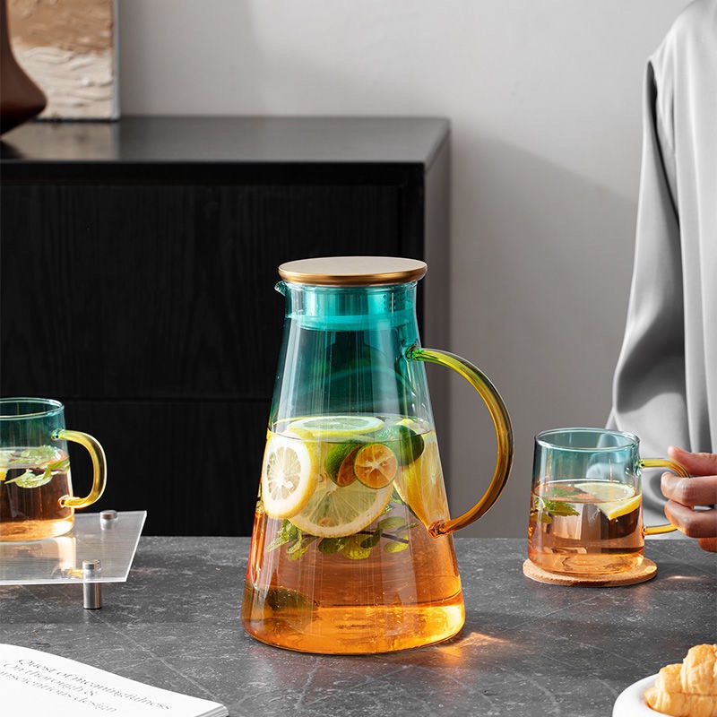single package borosilicate glass Pitcher heat-resistant glass cold water bottle cool kettle glass jug