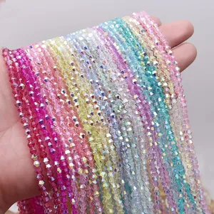 4mm <strong>2</strong> strand 160pcs <strong>AB</strong> Color Bicone Crystal Glass Beads Loose Spacer Beads Austria Faceted Crystal Beads For Jewelry Making DIY - Product Image 3