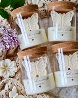 Bougie artisanale AIKUN en forme de fleur, cire de soja, huile essentielle naturelle de plantes, écologique, parfumée au papillon, pour les fêtes, Diwali