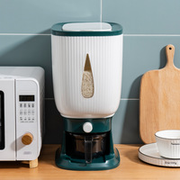 DAYOOH Distributeur Automatique de Céréales et Farine 10KG, Conteneur de Stockage Anti-Humidité en Plastique Hermétique pour Cuisine, Type Poussoir