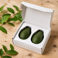 Witte gegolfde avocado-inlegbak met gestanste houders, op maat gemaakte fruitverpakking voor avocado-exporteurs groothandel
