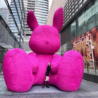 Décorations gonflables pour événements promotionnels intérieurs et extérieurs, lapin géant gonflable en peluche, lapin publicitaire en fourrure pour les activités