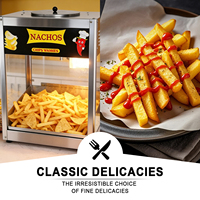 Vitrine chauffante pour snacks OEM ODM en verre transparent, corps en acier inoxydable facile à nettoyer, incubateur pour chips