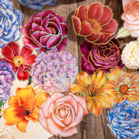 Autocollant mural floral brillant et étanche avec contours holographiques dorés pour scrapbooking, journaux, ordinateurs portables, bouteilles d'eau