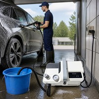 Nouvelle nettoyeuse haute pression portable DK1215 120 bars 6,5 L/min avec seau d'aspiration en acier inoxydable certifiée CE pour le nettoyage
