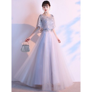 Elegant Evening Gown O-Neck Empire Waist 3D Embroidery Tulle Long Dress For Coming Of Age Ceremony Women Plus Size - Product Image 3
