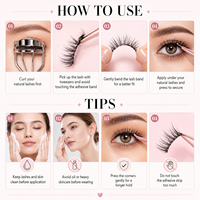 Cils magnétiques en grappe faits à la main, sans colle, réutilisables, auto-adhésifs, bande complète, luxe, application facile, sans cruauté animale