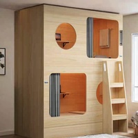 Système d'hôtels modernes de luxe, lit de dortoir en contreplaqué E1, cabine de couchage privée, installation facile, 30 jours