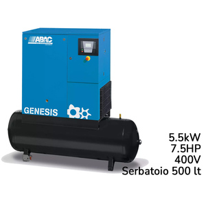 คอมเพรสเซอร์สกรูแบบหมุนความเร็วคงที่5.5kW พร้อมถัง500lt - Product Image 1