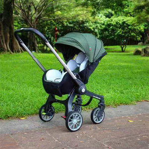 Poussette bébé 4-en-1 avec options d'assise inclinable, légère en alliage d'aluminium, pliable, design bidirectionnel, avec <span class=keywords><strong>nacelle</strong></span> et siège auto, 25 kg - Product Image 2