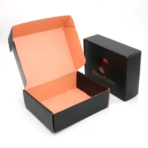 HOT Trending Skincare / Beauty / Cloth black Mailer Paper Custom Shipping Boxes Logo Gift Delivery Mailing Packaging Box