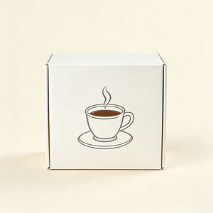 Boîte cadeau pliable écologique avec logo personnalisé, doublure en éponge, pelliculage mat, emballage en carton blanc pour coffrets de café - Product Image 3