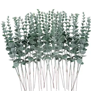 유칼립투스 줄기 인공 유칼립투스 잎 가짜 유칼립투스 웨딩 중심 꽃 꽃 농가 홈 장식