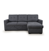 Canapé-lit sectionnel en tissu gris foncé en forme de L avec rangement et chaise longue pour salon, appartement, mobilier de maison