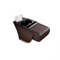 Rehausseur d'accoudoir de voiture en cuir multifonctionnel 4-en-1 avec porte-gobelet et boîte à mouchoirs universel – Vente en gros