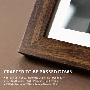 KissNow Lot de 4 cadres <span class=keywords><strong>photo</strong></span> rectangulaires 8x10 <span class=keywords><strong>en</strong></span> bois brun, <span class=keywords><strong>cadre</strong></span> 10x8, <span class=keywords><strong>verre</strong></span> trempé, affichage vertical/horizontal sur table pour photos - Product Image 3