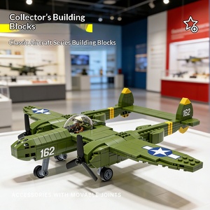 Bloques de construcción de aviones de combate P-38 Lightning, modelo de ladrillos pequeños, adorno de escritorio para aniversario y regalo de apertura de tienda - Product Image 4