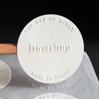Étiquette adhésive en papier coton gaufré de forme personnalisée pour l'impression d'étiquettes, impression de logo