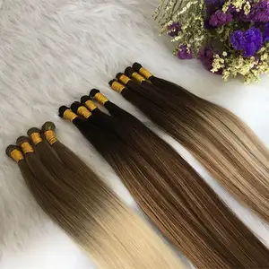 Fast shipping cuticle aligned Human Hair bleach blonde #613 hand tied cuticle hair