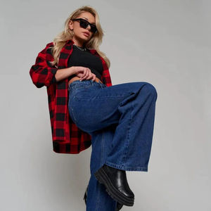 <b>Women</b> <b>Light</b> <b>Blue</b> Wide Leg Denim <b>Jeans</b> Mid Rise Casual Wear Faded Wash Breathable Fabric - Product Image 1