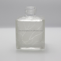 Logo personnalisé de haute qualité 100ml 10cl bouteille de diffuseur en verre super silex carré givré pour parfum d'huile essentielle d'aromathérapie