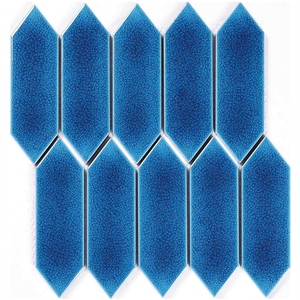 Azulejos de pared de mosaico de cerámica agrietada azul-verde de estilo europeo sólido para baño cocina <span class=keywords><strong>Hotel</strong></span> Clubhouse pared de fondo - Product Image 5