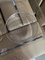 Couvercle en verre trempé de type C à dôme élevé direct d'usine pour ustensiles de cuisine casserole en céramique transparente avec bord en acier inoxydable pour pot de jade