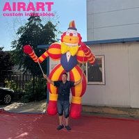 Grande marionnette de clown de dessin animé pour parc d'attractions, marionnette de clown gonflable pour les défilés, marionnette de clown personnalisée pour les doigts