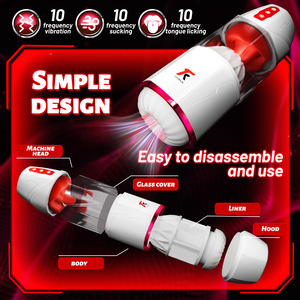 Best-selling Cross-Border Tongue-Licking Airplane Cup Electric Fully Automatic <b>Vibrating</b> Sucking Male Masturbator Adult Sex Toy - Product Image 4