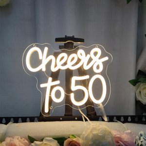 Letrero Luminoso LED <span class=keywords><strong>de</strong></span> Neón con la Frase '¡Brindemos por 50 Años!', Decoración <span class=keywords><strong>de</strong></span> Pared <span class=keywords><strong>para</strong></span> Aniversario, <span class=keywords><strong>Cumpleaños</strong></span>, Hogar, Sala <span class=keywords><strong>de</strong></span> Estar, Bar, Pub, <span class=keywords><strong>Restaurante</strong></span>, Celebración - Product Image 5