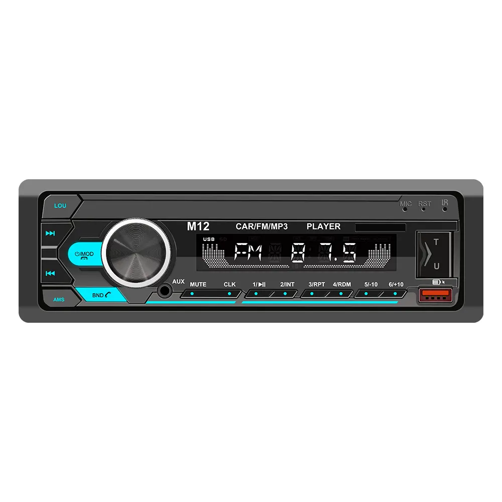 Tek 1 din oto elektroniği araba MP3 oynatıcı evrensel DC12V araba radyo 1 din BT APP USB araba şarjı ses