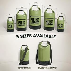 Sac étanche Sac à dos étanche Poche zippée 5L/10L/20L/30L/40L Sac étanche à enroulement avec étui étanche pour téléphone - Product Image 4