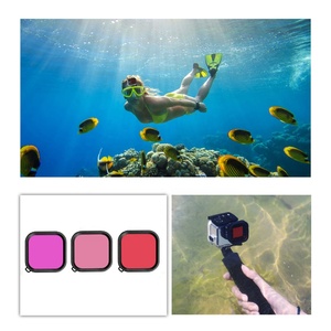 Takenoken Lot de <span class=keywords><strong>3</strong></span> Magenta <span class=keywords><strong>Rouge</strong></span> pour Gopro 10/9/8 Boîtier étanche Filtres d'objectif de plongée Accessoires de caméra vidéo pour l'action - Product Image 5