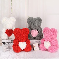 500 Pièces de Roses en Forme d'Ours en Peluche, Fleurs Artificielles en Mousse de 3,5 cm pour Mariage, Saint-Valentin, Fête des Mères, Noël, Nouvel An, Décoration de la Maison