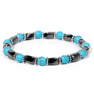 Vente en gros de perles classiques en pierre naturelle pour bracelet aimant énergétique hématite boule bouton perles élastiques pour femmes hommes accessoires - Product Image 5