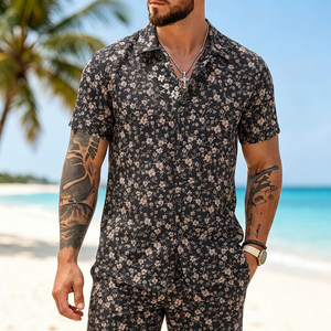 Chemises rouges délavées pour hommes Summer Sundays, style western, en coton, boutonnées, 1166 - Product Image 1