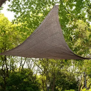Custom 16ftX16ftX16ft 185gms Hdpe Driehoek Zon Shade Sail/Grote Outdoor Zon Shade Sail Koffie Groothandel